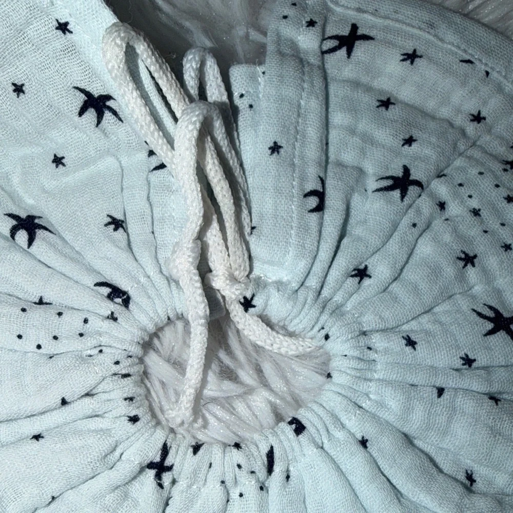 Baby Star and Bear Cat‎ Print Muslin Bibs Set - Blue, Pink, Gray NWOT